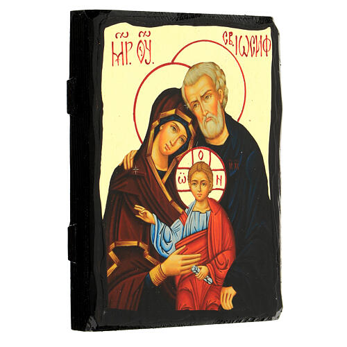 Icona russa stile Black and Gold Sacra Famiglia 14x18 cm 3