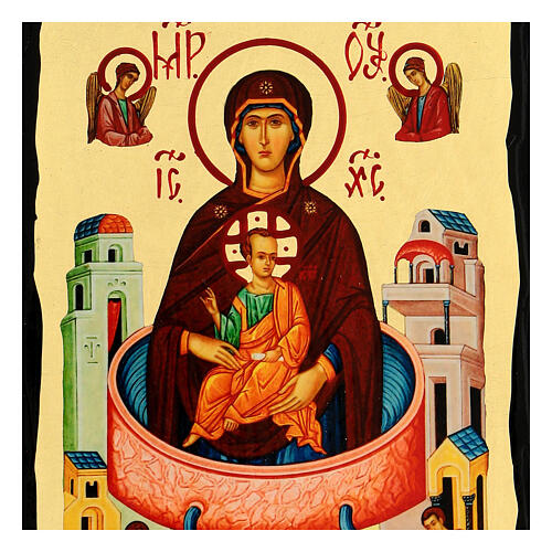 Russian-style icon "Black and Gold" of the Mother of God of the Life-giving Spring, 5x7 in 2