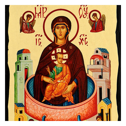 Icon Virgin of the Source of Life Russian Black and Gold style 14x18 cm 2