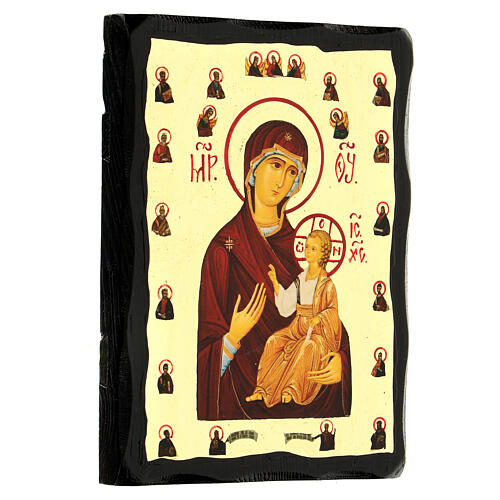 Ikona rosyjska Matka Boża Iverskaya, Black and Gold, 14x18cm 3