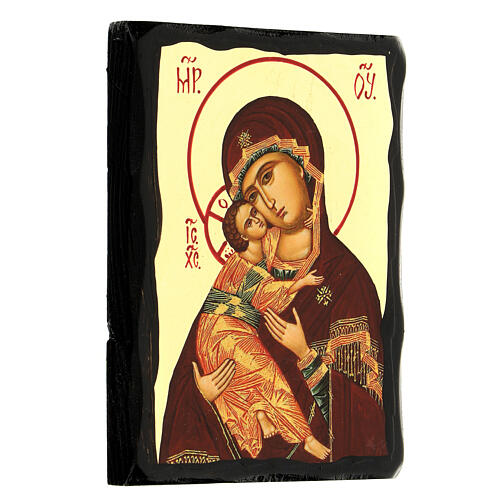 Russian-style icon "Black and Gold" of the Virgin of Vladimir, 5x7 in 3