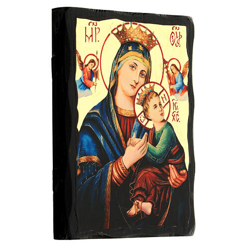 Ikona rosyjska Matka Boska Nieustającej Pomocy, Black and Gold, 14x18 cm 3