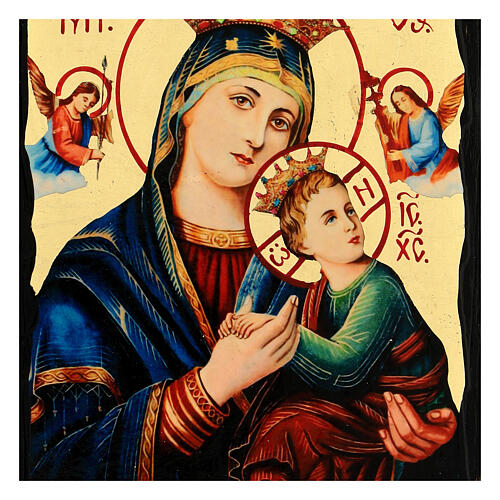 Ancient Russian icon Perpetual Help Black and Gold style 14x18 cm 2