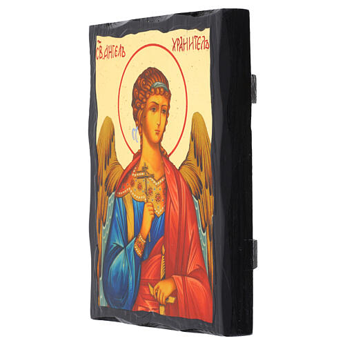 Icona Angelo Custode stile Black and Gold 14x18 cm  2