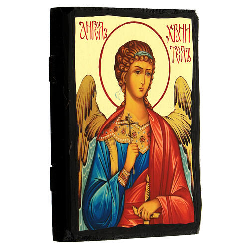 Guardian Angel Icon Black and Gold style 14x18 cm 3