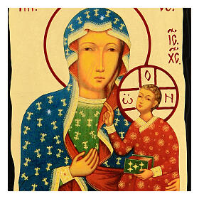 Ikone, Gottesmutter von Tschenstochau, russischer Stil, Serie "Black and Gold", 18x14 cm