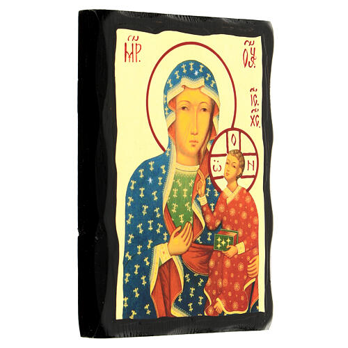 Ikone, Gottesmutter von Tschenstochau, russischer Stil, Serie "Black and Gold", 18x14 cm 3