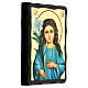 Russian Virgin with lily icon Black and Gold style 14x18 cm s3
