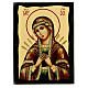 Russian icon, Black and Gold collection, 5x7 in, Our Lady of Sorrows s1