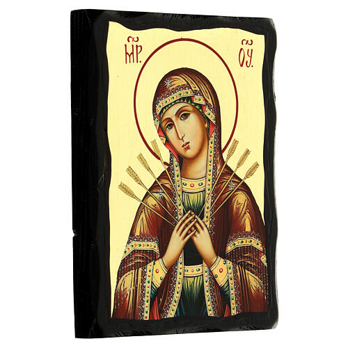 Ikona Matka Boża Siedmiu Boleści, Black and Gold, 14x18cm 3