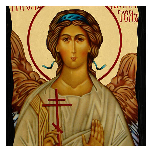 Ícone russo Anjo da Guarda linha Black and Gold 14x18 cm 2