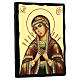 Black and Gold icon of Our Lady of Sorrows, 7x9 in s3