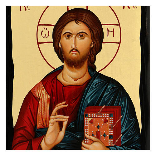 Ikona rosyjska Chrystus Pantokrator, Black and Gold, 18x24cm 2
