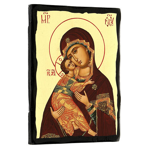 Russian icon, Black and Gold, Vladimirskaya icon, 7x10 in 3
