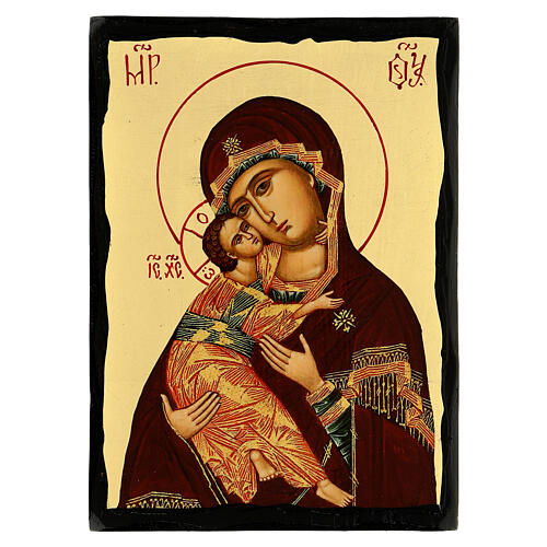 Black and Gold Vladimirskaya Russian Icon 18x24 cm 1