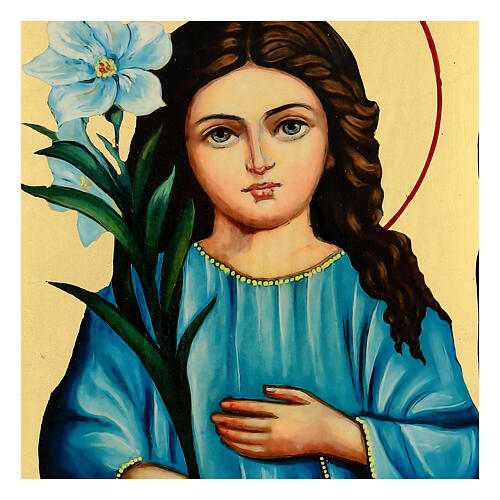 Icono ruso Virgen de 3 años Black and Gold 18x24 cm 2