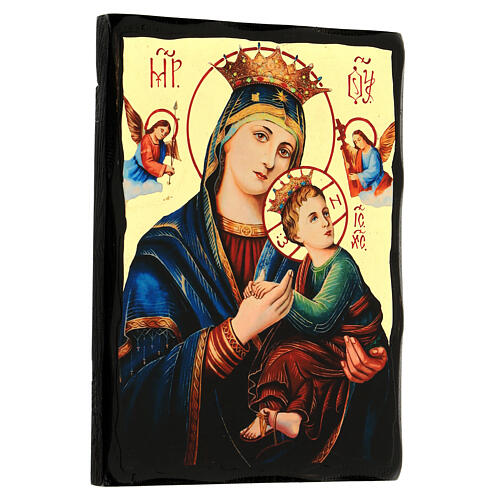 Russian icon, Black and Gold, Our Lady of Perpetual Help, 7x10 in 3