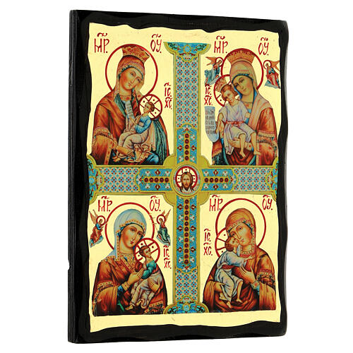 Black and Gold Russian icon, quadripartite, 7x10 in 3