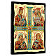 Black and Gold Russian icon, quadripartite, 7x10 in s3