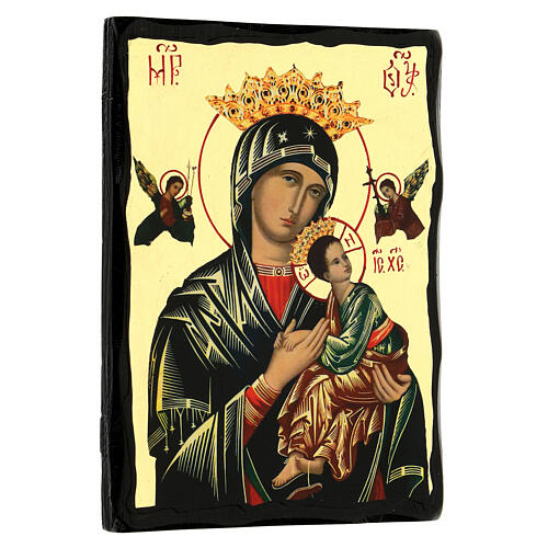Black and Gold Russian icon, Our Lady of Perpetual Help, 7x10 in 3