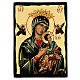 Black and Gold Russian icon, Our Lady of Perpetual Help, 7x10 in s1