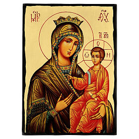 Black and Gold Russian icon, Panagia Gorgoepikoos, 16x12 in