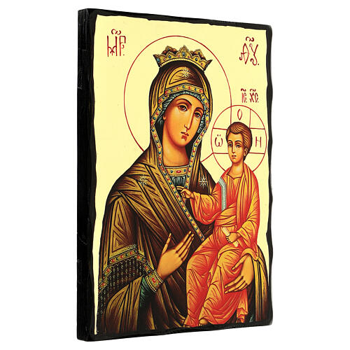 Icono estilo ruso Panagia Gorgoepikoos 40x30 cm Black and Gold 3