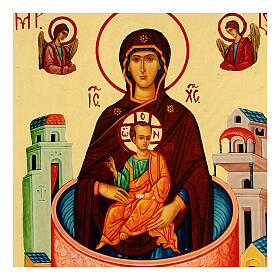 Icona Madonna della Sorgente di vita stile russo Black and Gold 18x24 cm 