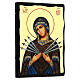 Our Lady of Sorrows, Black and Gold Russian icon, 7x10 in s3