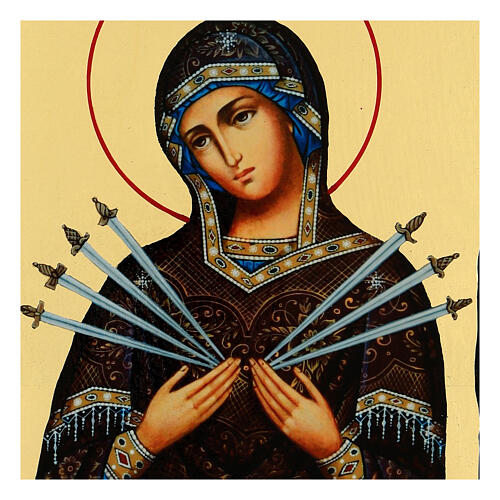  Icon of Seven Sorrows Russian Black and Gold style 18x24 cm 2