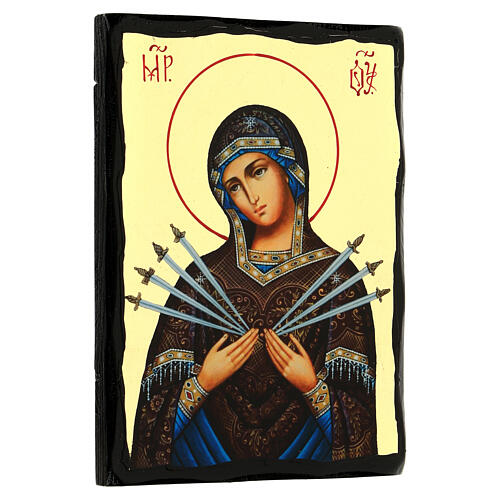  Icon of Seven Sorrows Russian Black and Gold style 18x24 cm 3