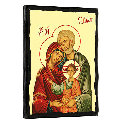 Holy Family, Black and Gold Russian icon, 7x10 in 3