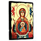 Our Lady of the Sign, Black and Gold Russian icon, 7x10 in s3