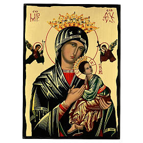Russian icon of Our Lady of Perpetual Help, 16x12 in, Black and Gold collection