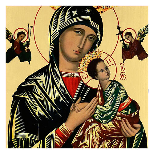 Russian icon of Our Lady of Perpetual Help, 16x12 in, Black and Gold collection 2