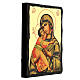 Russian icon of the Virgin of Vladimir, 12x8 in, Black and Gold collection s3
