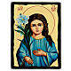 Russian icon of Child Mary, 12x8 in, Black and Gold collection s1