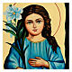 Russian icon of Child Mary, 12x8 in, Black and Gold collection s2