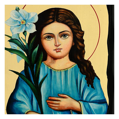 Icono Virgen de tres años Black and Gold 30x20 cm 2