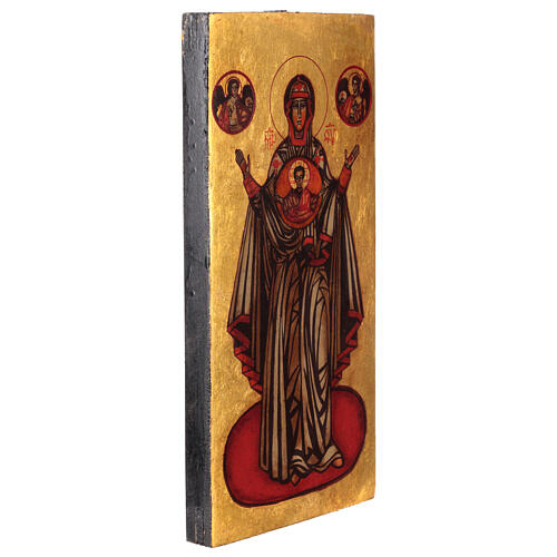 Our Lady of the sign, hand-painted icon, Romania, 12x6 in 3