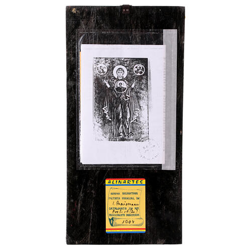 Madre de Dios del Signo icono pintado a mano Rumanía 30x20 cm 5