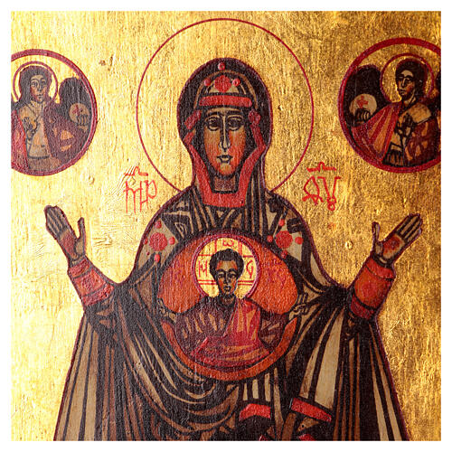Nossa Senhora do Sinal ícone pintado à mão Roménia 30x20 cm 2