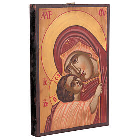 Icona rumena Madre di Dio Muromskaja dipinta 14x18 cm