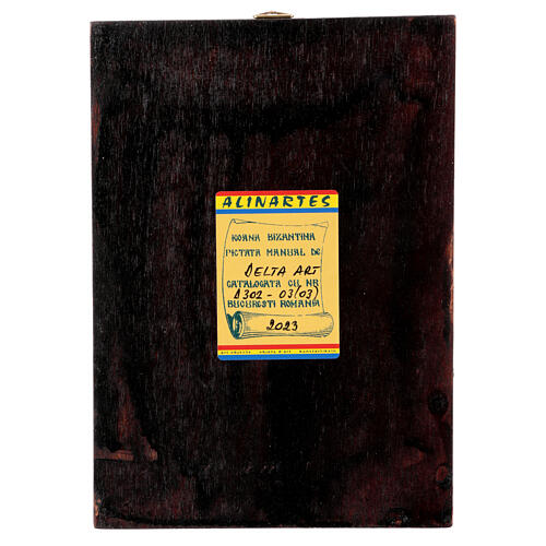 Icona rumena Madre di Dio Muromskaja dipinta 14x18 cm 3