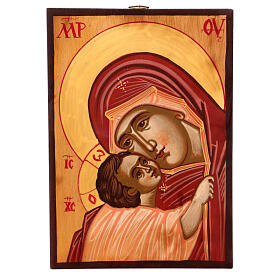 Ícone romeno Mãe de Deus de Murom pintada 14x18 cm