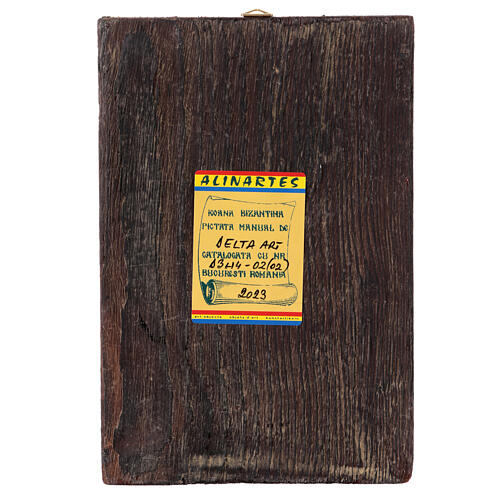 Icono Madre de Dios Smolénskaja Rumanía pintado 14x18 cm 3