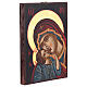 Icône Mère de Dieu Yaroslav Enfant tunique bleue fond or peinte Roumanie 14x18 cm s2