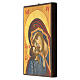 Ícone Mãe de Deus Yaroslavl Roménia pintado 14x18 cm fundo ouro s2