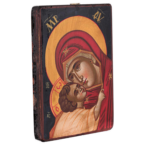 Icône Mère de Dieu Muromskaya Roumanie peinte 14x18 cm 2