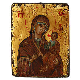 Romanian hand-painted icon, Mother of God of Smolensk, 6x8 in
